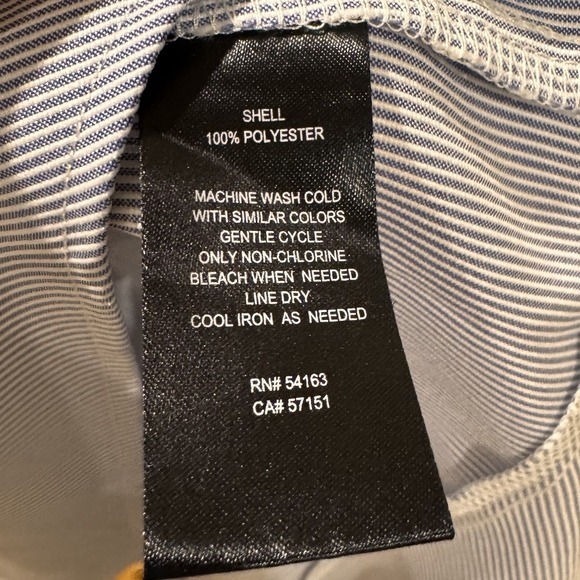 Seersucker Shirt Dress Blue Stripe Sleeveless Belted Preppy Coastal Summer Sz 6 - Picture 10 of 11